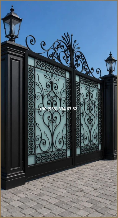 Garaj kapıları-Garaj kapı modelleri-Garaj kapısı-villa garaj kapıları-Ferforje garaj kapıları dem8688