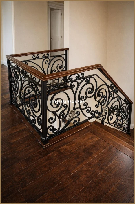 MERDİVEN KORKULUKLARI- MERDİVEN KORKULUK TASARIMI- FERFORJE MERDİVEN KORKULUK MODELLERİ dem8371