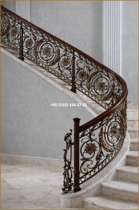 MERDİVEN KORKULUKLARI- MERDİVEN KORKULUK TASARIMI- FERFORJE MERDİVEN KORKULUK MODELLERİ dem8401