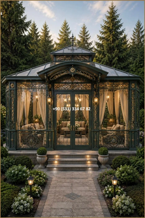 KIŞ BAHÇESİ-GAZEBO-FERFORJE KIŞ BAHÇESİ-KAMELYA-FERFORJE KAMELYA