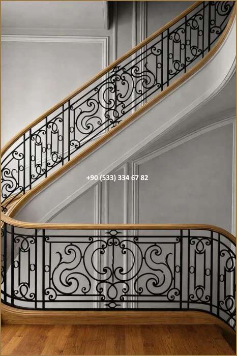 MERDİVEN KORKULUKLARI- MERDİVEN KORKULUK TASARIMI- FERFORJE MERDİVEN KORKULUK MODELLERİ dem8362