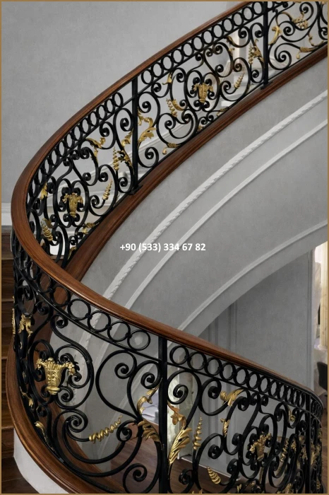 MERDİVEN KORKULUKLARI- MERDİVEN KORKULUK TASARIMI- FERFORJE MERDİVEN KORKULUK MODELLERİ dem8363