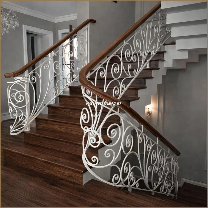 MERDİVEN KORKULUKLARI- MERDİVEN KORKULUK TASARIMI- FERFORJE MERDİVEN KORKULUK MODELLERİ dem8364