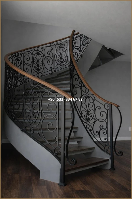 MERDİVEN KORKULUKLARI- MERDİVEN KORKULUK TASARIMI- FERFORJE MERDİVEN KORKULUK MODELLERİ dem8366